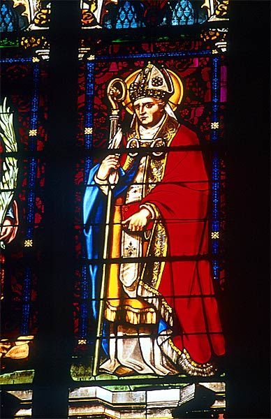 Den hellige Desideratus, glassmaleri i kirken Saint-D&#233;sir&#233; i Lons-le-Saunier
